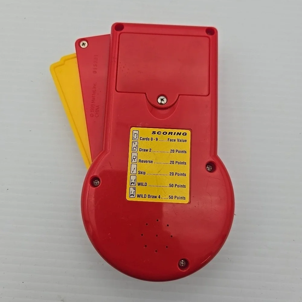 UNO Electronic Handheld Card Game LCD Mattel Vintage 90s 1999 TESTED WORKS‎